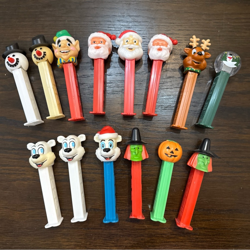 Vintage Holiday (Christmas, Halloween) PEZ Dispenser Lot Of 14 — No Packaging